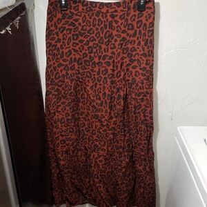 Nine West Animal Print Maxi Skirt - Brown and Black